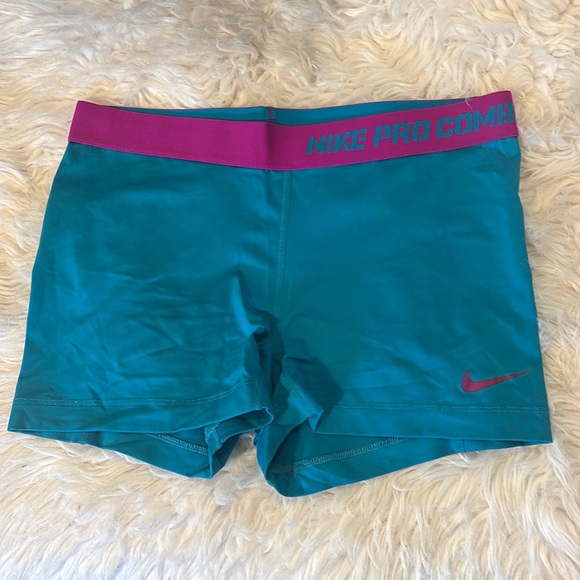 Nike Pro Combat 3” Women’s Compression Shorts, Blue/Purple, Size L - Picture 1 of 8